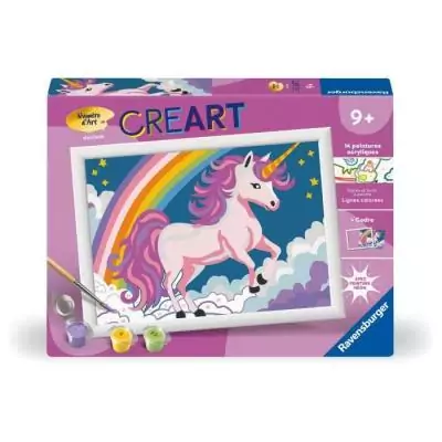 Peinture Licorne Néon 18x24cm: Kit de peinture par numéros pour enfants