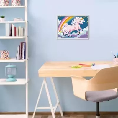Peinture Licorne Néon 18x24cm: Kit de peinture par numéros pour enfants