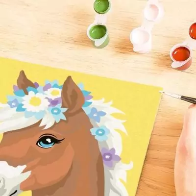 Kit de peinture par numéros Ravensburger - Cheval fleuri pour les enfants de 7 ans et plus Kit de peinture par numéros Ravensburger - Cheval fleuri pour les enfants de 7 ans et plus