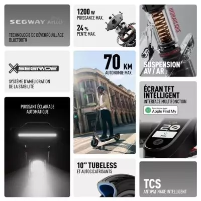 Trottinette électrique SEGWAY F3 Pro E - Performances exceptionnelles! Trottinette électrique SEGWAY F3 Pro E - Performances exceptionnelles!