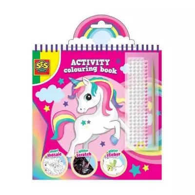 Cahier d'activités coloriage paillettes 3 en 1 pour enfants