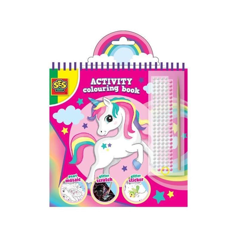 Cahier d'activités coloriage paillettes 3 en 1 pour enfants