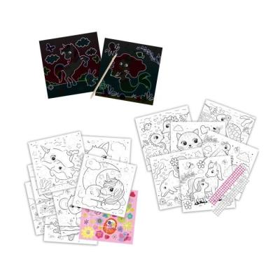 Cahier d'activités coloriage paillettes 3 en 1 pour enfants