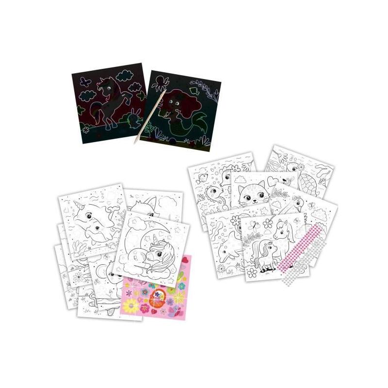 Cahier d'activités coloriage paillettes 3 en 1 pour enfants