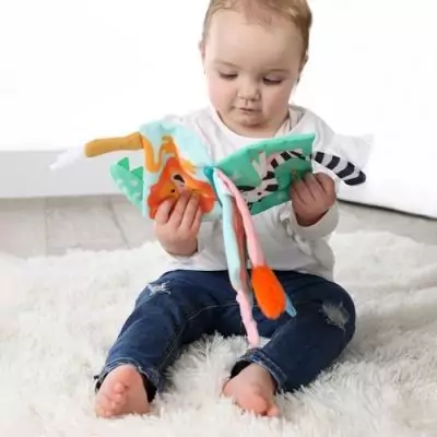 Livre sensoriel avec queues d'animaux pour éveil (0-3 ans)