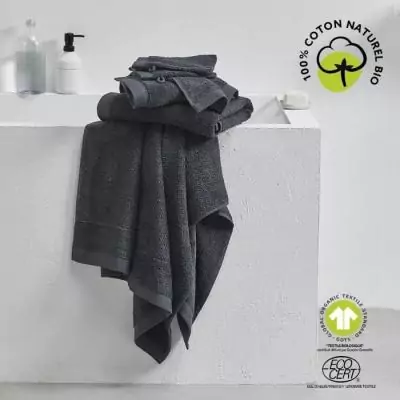 Serviette de bain bio en coton - TODAY - 50 x 90 cm - Fusain