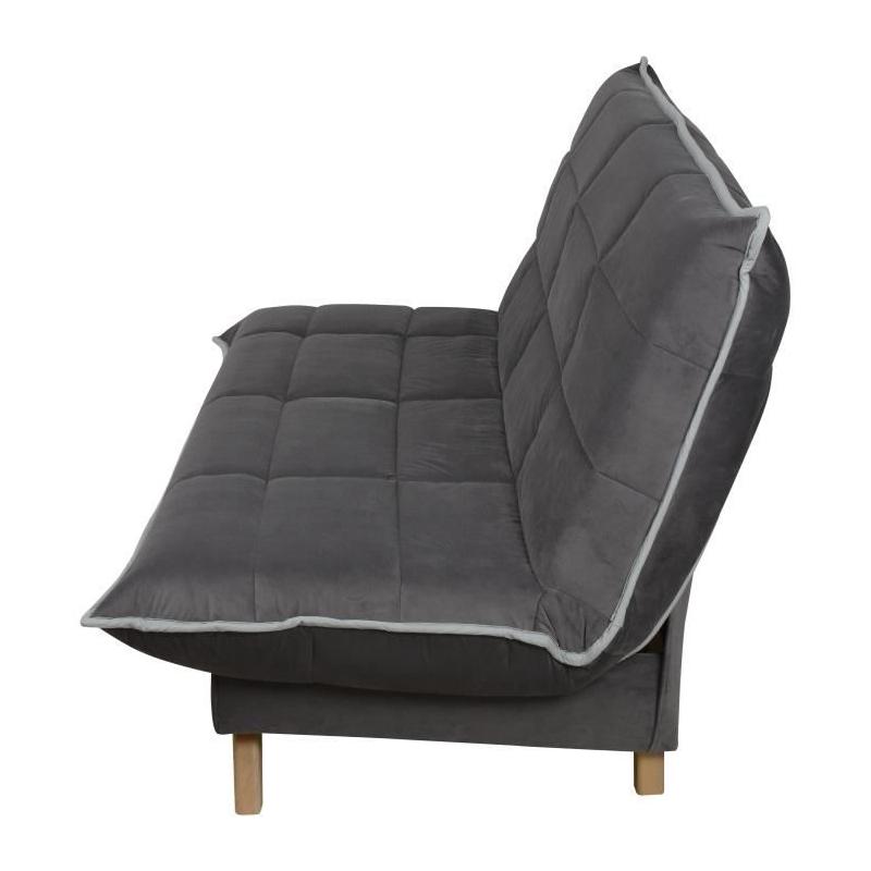 Canapé-lit DUNLOPILLO TOUNDRA 3 places - Matelas Ep.13 cm - Gris