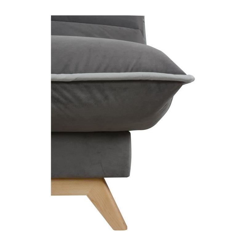 Canapé-lit DUNLOPILLO TOUNDRA 3 places - Matelas Ep.13 cm - Gris