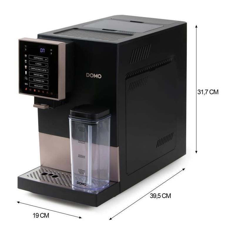 Machine à expresso automatique DOMO DO743K - 1350W - 19 bar - Noir