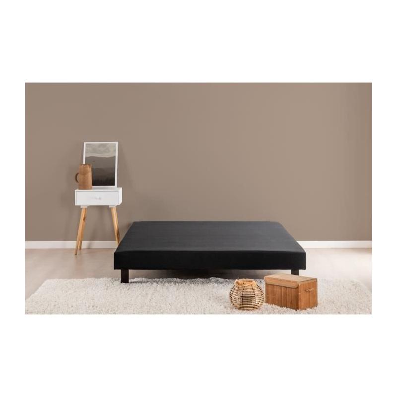 Sommier tapissier 160x200 cm noir avec pieds inclus par DEKO DREAM Rakenne. Le choix parfait pour un confort optimal!