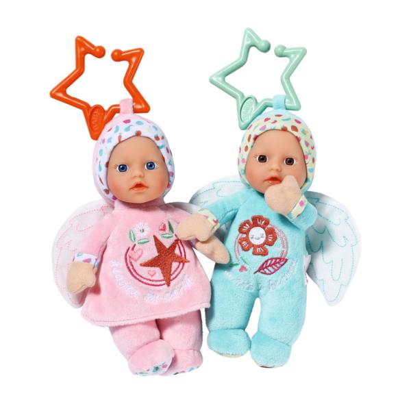 Baby Born - 2 Poupées chiffons Anges - 18cm - Peut se fixer - Hochet intégré - Tout doux - A partir de 0 mois