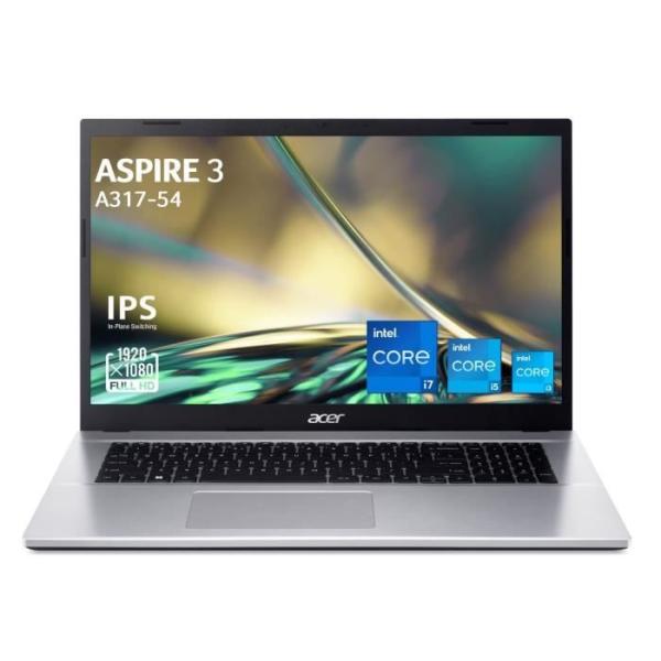 PC Portable ACER Aspire 3 A317-54-3927 - Windows 11 - 17,3 FHD IPS - Intel Core i3-1215U -RAM 16Go -512Go SSD -UHD Graphics -AZE