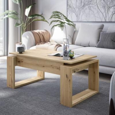 Table basse relevable Baltik en chêne - Rectangulaire 105 x 55 x 45 cm