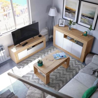 Table basse relevable Baltik en chêne - Rectangulaire 105 x 55 x 45 cm