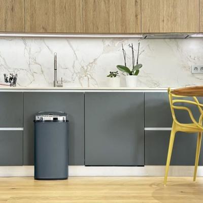 Poubelle de cuisine automatique LARGO - 42 L - Inox gris mat