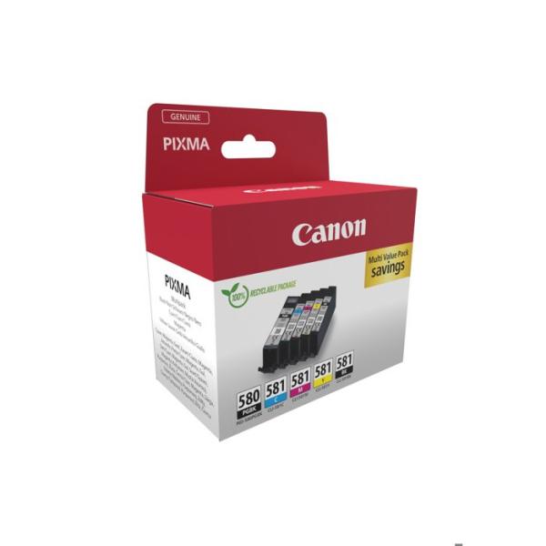 Cartouche d'encre - Générique - PGI-580/CLI-581 - Pack de 6 - Multi-couleurs - Compatible Canon