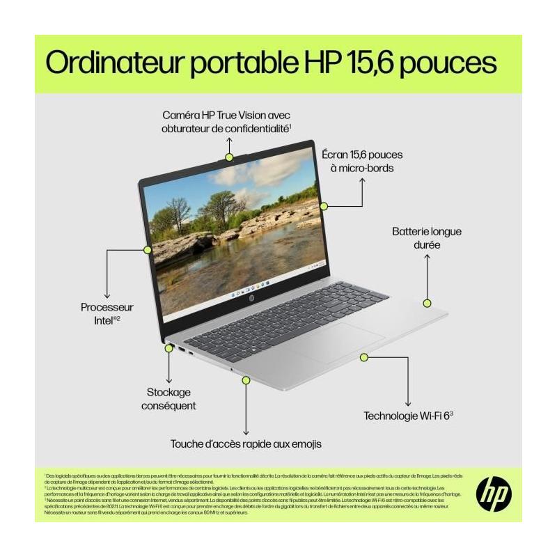 PC Portable HP 15-fd0101nf: Windows 11, Core i3, 8Go RAM, 512Go SSD