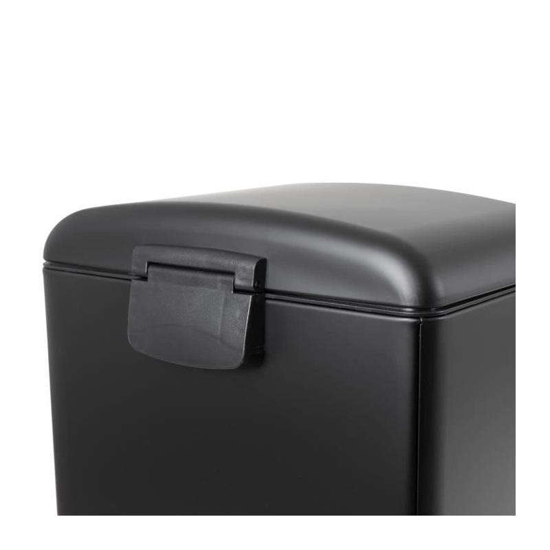 Poubelle de cuisine à pédale - 40L Noir mat - GREENWICH