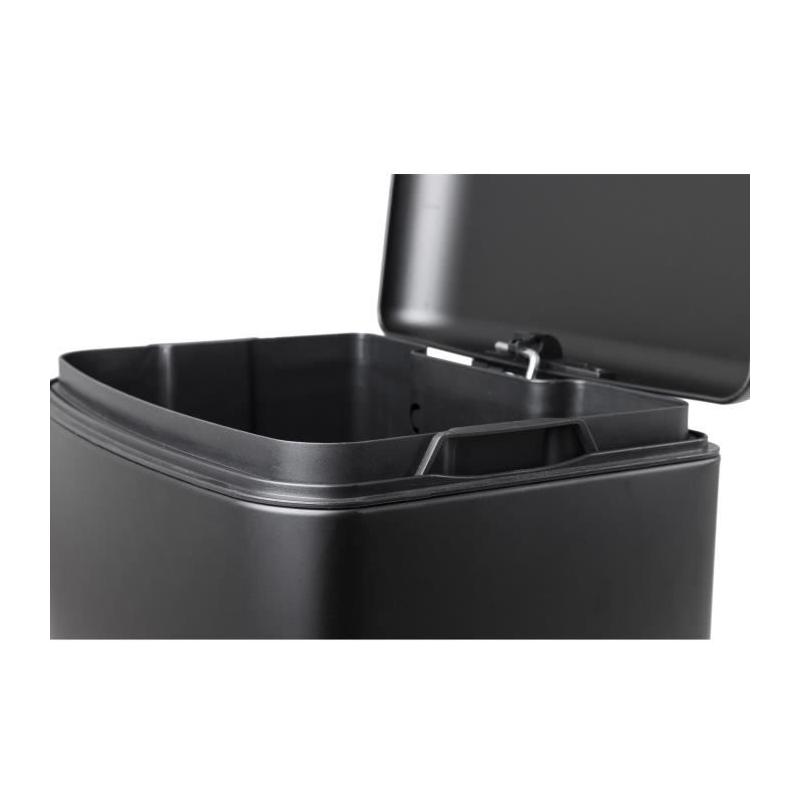 Poubelle de cuisine à pédale - 40L Noir mat - GREENWICH