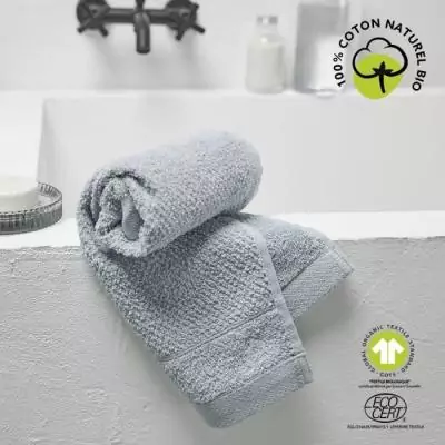 Serviette de bain en coton bio TODAY - 50 x 90 cm - Acier