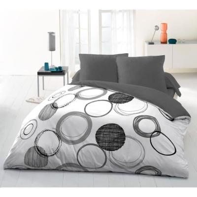 Parure de couette microfibre Audace - Gris clair - HOME LINGE