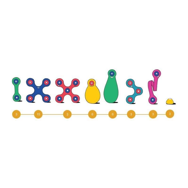 Jeu de Construction Magnétique Eco-responsable - 42 pièces - Dès 4 ans