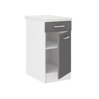 ULTRA Meuble bas cuisine 40 cm avec plan de travail - Gris