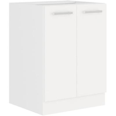 Meuble bas 2 portes blanc 60x52x82 cm - Plan de travail non inclus