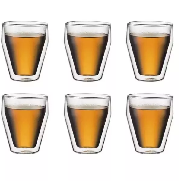 Set 6 verres thermo - BODUM - Titlis - Double paroi - 0.25 l - Transparent