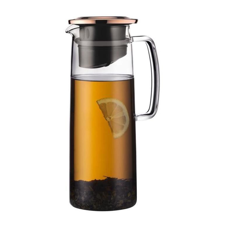 Pichet infuseur en verre BODUM Biasca - Couvercle cuivre - 1.2 l
