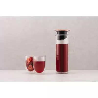 Pichet infuseur en verre BODUM Biasca - Couvercle cuivre - 1.2 l Pichet infuseur en verre BODUM Biasca - Couvercle cuivre - 1.2 l