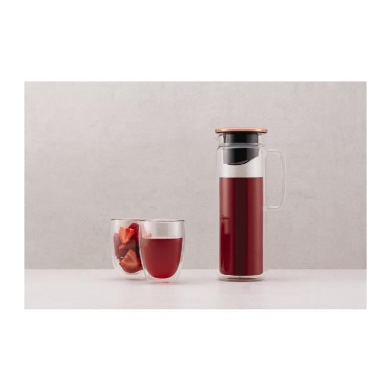 Pichet infuseur en verre BODUM Biasca - Couvercle cuivre - 1.2 l