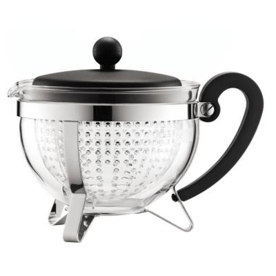 Théière Bodum Chambord 1 L - Élégance en verre et acier inoxydable