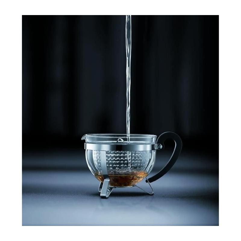 Théière Bodum Chambord 1 L - Élégance en verre et acier inoxydable