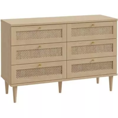 Commode 3 tiroirs CALASETTEA Chêne - 120,1 x 41,4 x 80 cm