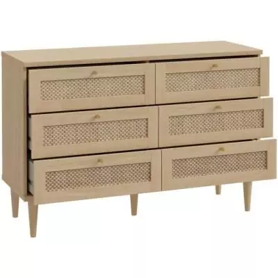 Commode 3 tiroirs CALASETTEA Chêne - 120,1 x 41,4 x 80 cm