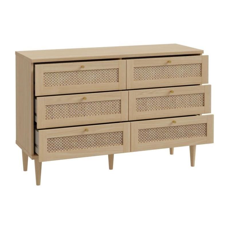 Commode 3 tiroirs CALASETTEA Chêne - 120,1 x 41,4 x 80 cm