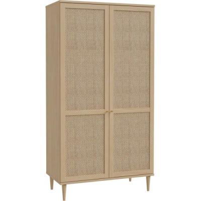 Armoire de chambre CALASETTEA - Style chêne - 2 portes battantes