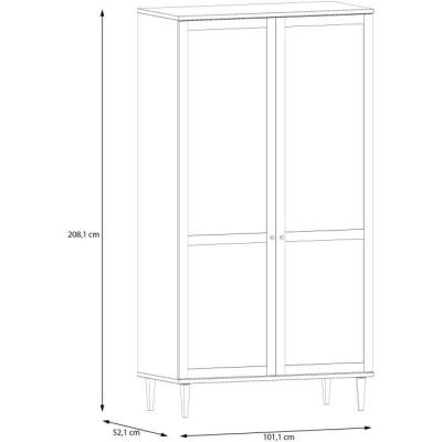 Armoire de chambre CALASETTEA - Style chêne - 2 portes battantes
