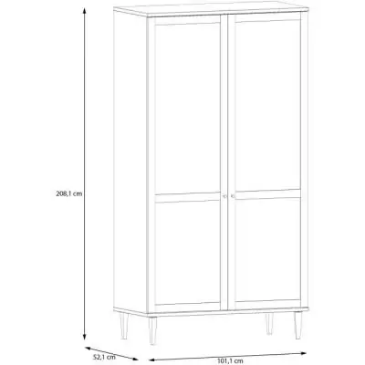 Armoire de chambre CALASETTEA - Style chêne - 2 portes battantes Armoire de chambre CALASETTEA - Style chêne - 2 portes battantes