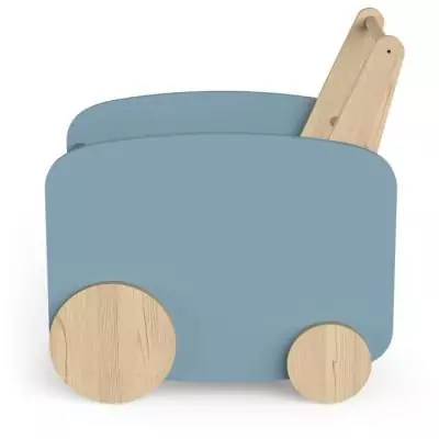 Chariot de rangement scandinave à roulettes - FIRMIANA - Bleu orage - 49,8 x 35 x 52,5 cm