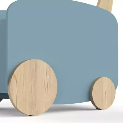 Chariot de rangement scandinave à roulettes - FIRMIANA - Bleu orage - 49,8 x 35 x 52,5 cm