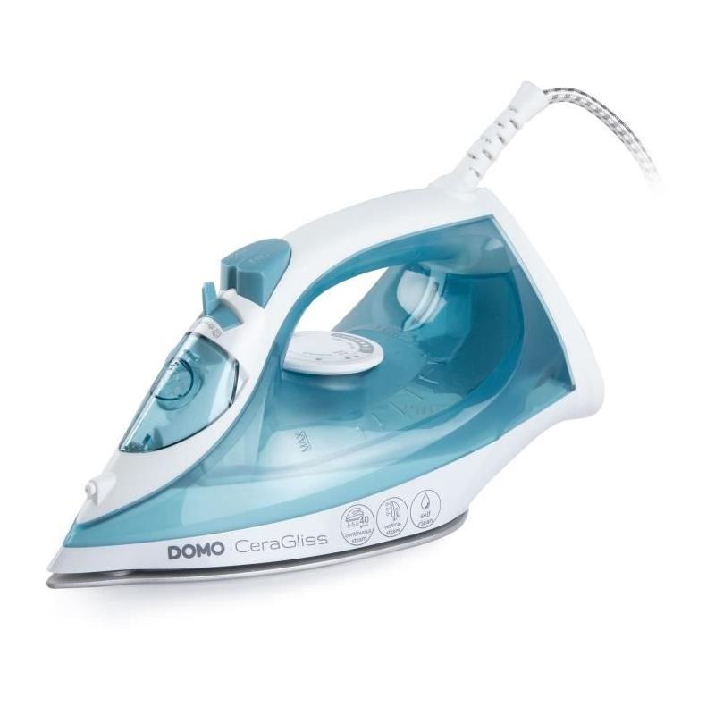 Fer à repasser vapeur DOMO DO7060S CeraGliss - 2400 W - 40 g/min - Bleu