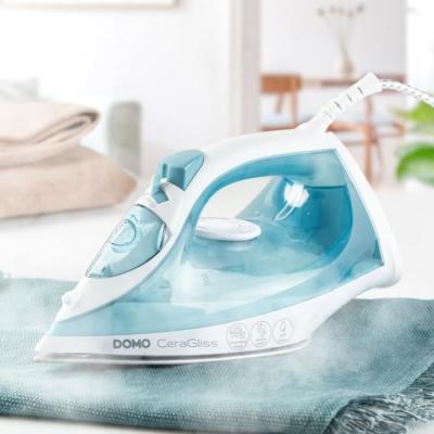 Fer à repasser vapeur DOMO DO7060S CeraGliss - 2400 W - 40 g/min - Bleu
