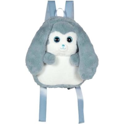 Sac à dos en peluche - Lapin bleu et blanc 30 cm