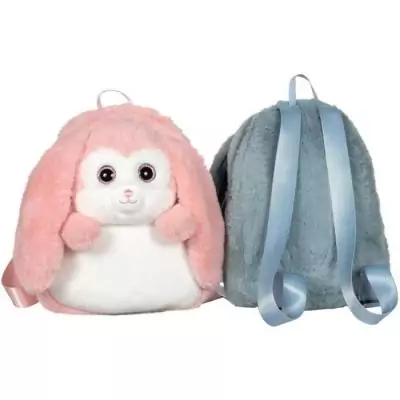 Sac à dos en peluche - Lapin bleu et blanc 30 cm Sac à dos en peluche - Lapin bleu et blanc 30 cm