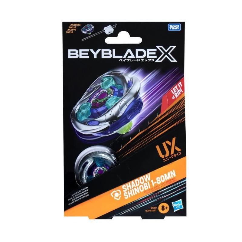 Pack de démarrage Beyblade X Shadow Shinobi : toupie défense 1-80MN UX (8 ans +)