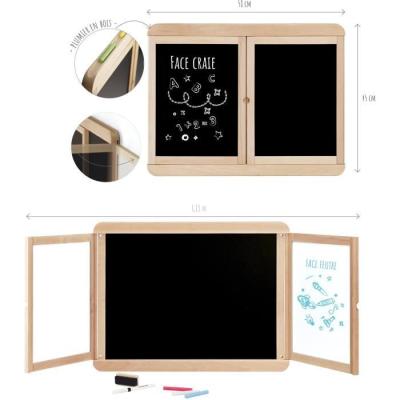 Tableau mural triptyque JEUJURA - Ardoise craie