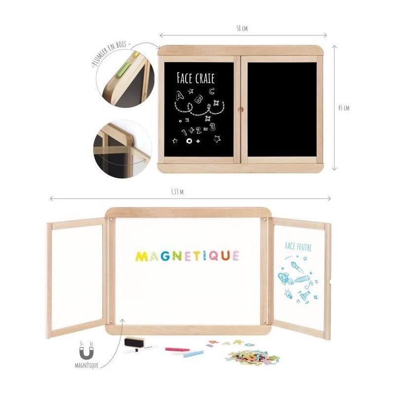 Tableau mural triptyque magnétique pour enfants