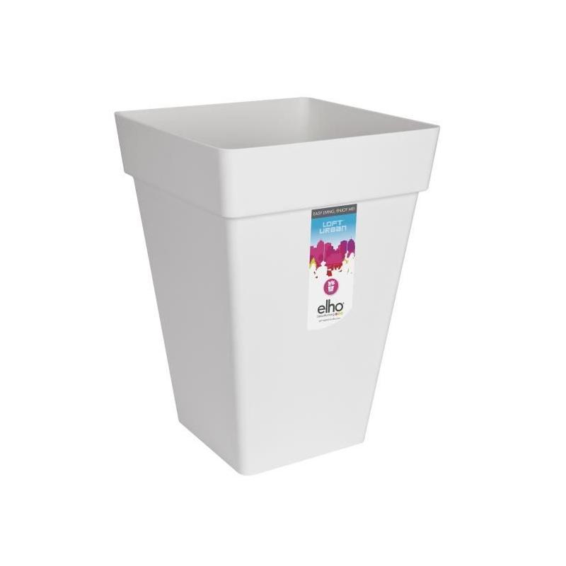 Bac à fleurs Carré Haut Blanc 37x51 cm - Extérieur - Recyclé